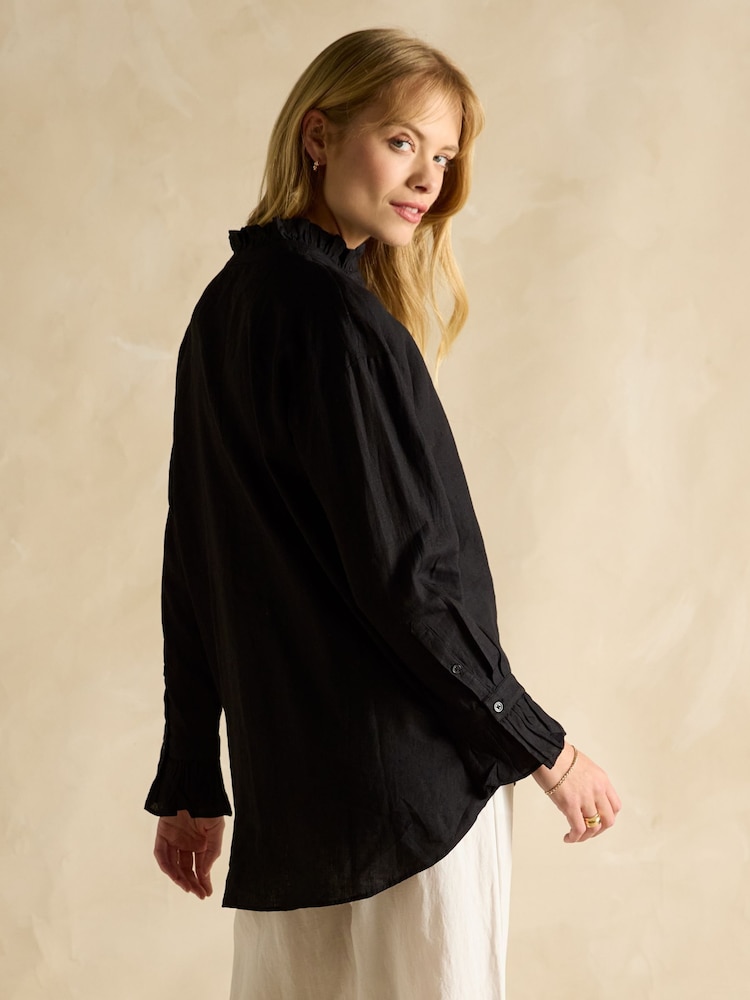 Joules Dakota Black 100% Linen Shirt - Image 2 of 6