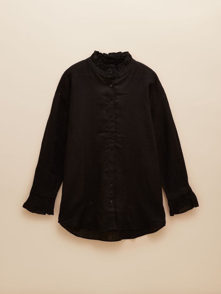 Joules Dakota Black 100% Linen Shirt - Image 6 of 6