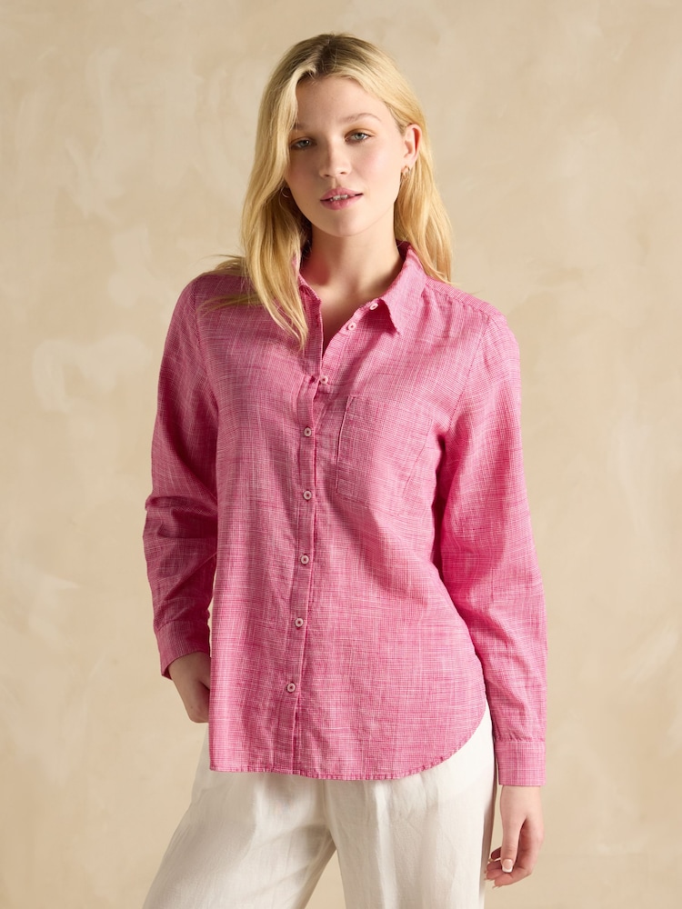 Joules Ida Pink Cotton Shirt - Image 1 of 7