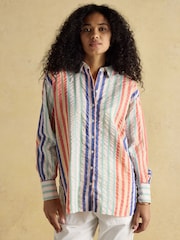 Joules Sara Multi Striped Long Sleeve Seersucker Shirt - Image 1 of 8