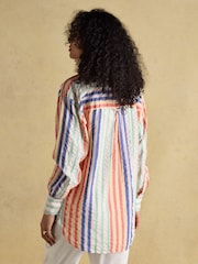 Joules Sara Multi Striped Long Sleeve Seersucker Shirt - Image 2 of 8