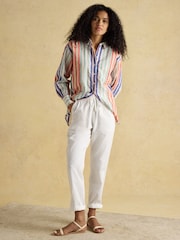 Joules Sara Multi Striped Long Sleeve Seersucker Shirt - Image 3 of 8
