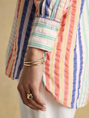 Joules Sara Multi Striped Long Sleeve Seersucker Shirt - Image 4 of 8