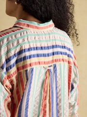 Joules Sara Multi Striped Long Sleeve Seersucker Shirt - Image 7 of 8
