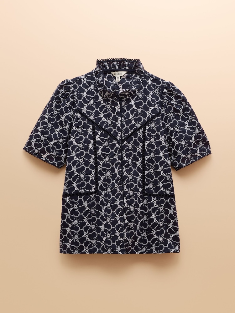 Remi Navy Broderie Blouse - Image 8 of 8