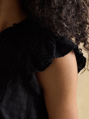 Negro - Joules Nolan Sleeveless Smocked Blouse - Imagen 4 de 7