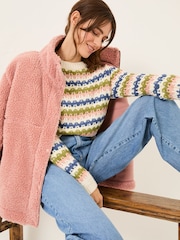 FatFace Blue Jayne Knitted Pattern Jumper - Image 4 of 5