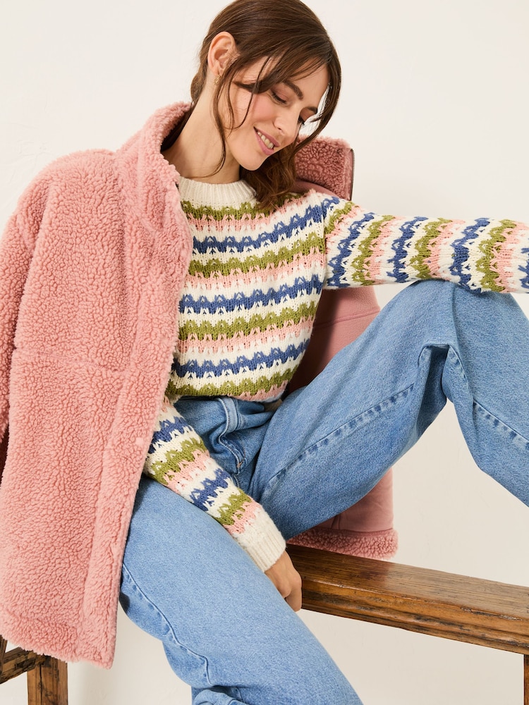 FatFace Blue Jayne Knitted Pattern Jumper - Image 4 of 5