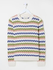 FatFace Blue Jayne Knitted Pattern Jumper - Image 5 of 5