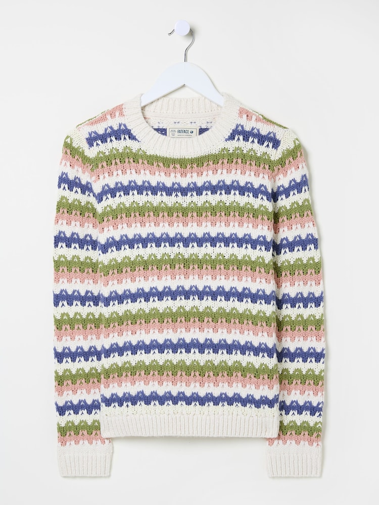FatFace Blue Jayne Knitted Pattern Jumper - Image 5 of 5