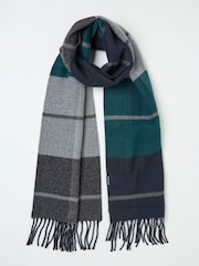 FatFace Teal Blue Oscar Check Scarf - Image 1 of 2