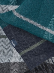 FatFace Teal Blue Oscar Check Scarf - Image 2 of 2