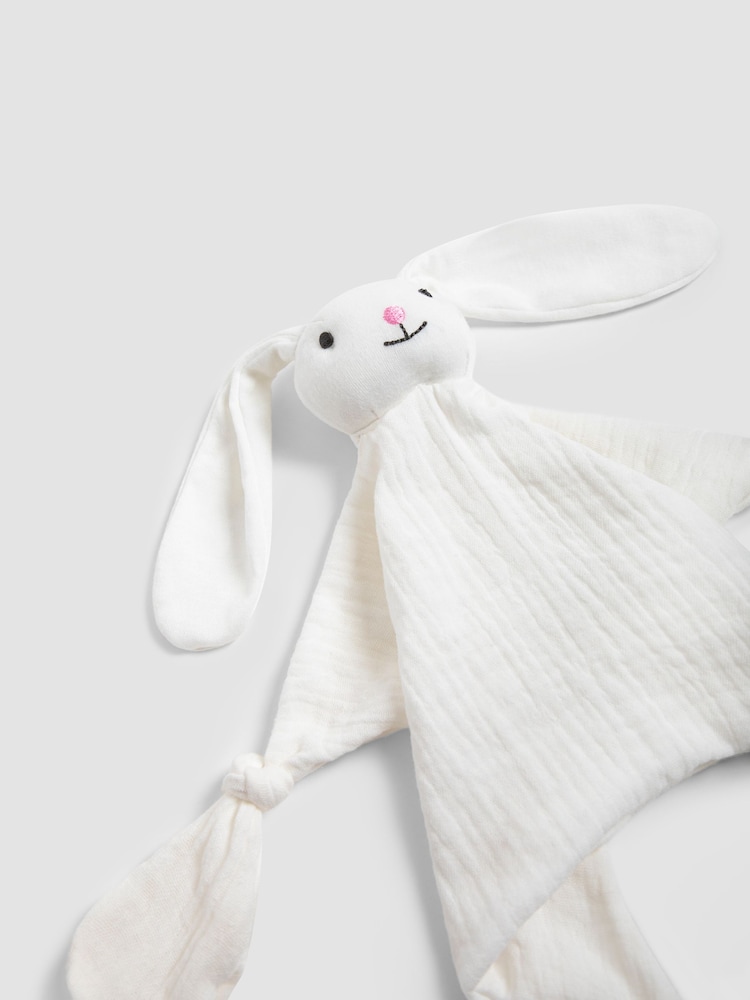 JoJo Maman Bébé White Bunny Muslin Comforter - Image 3 of 3