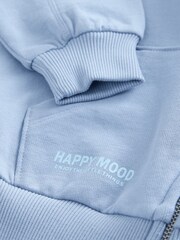 Blue Printed 100% Cotton Zip Through Hoodie (3-16yrs) - Image 8 of 9