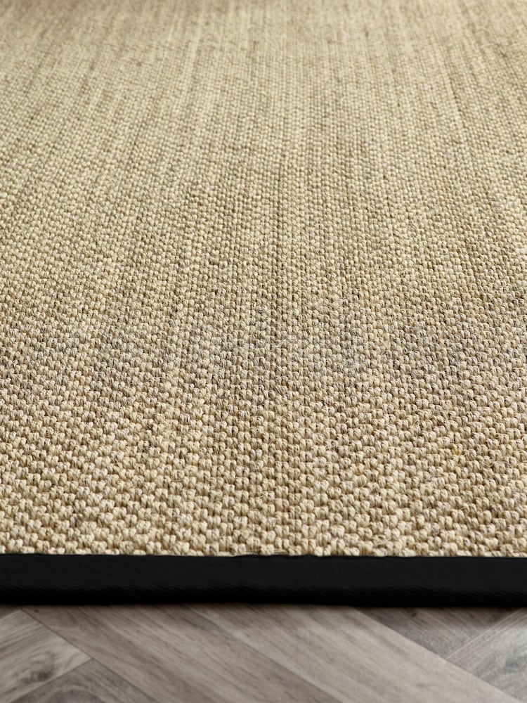 Origin Rugs Light Beige with Black Border Hand Woven Sisal Circle Rug - Image 2 of 4