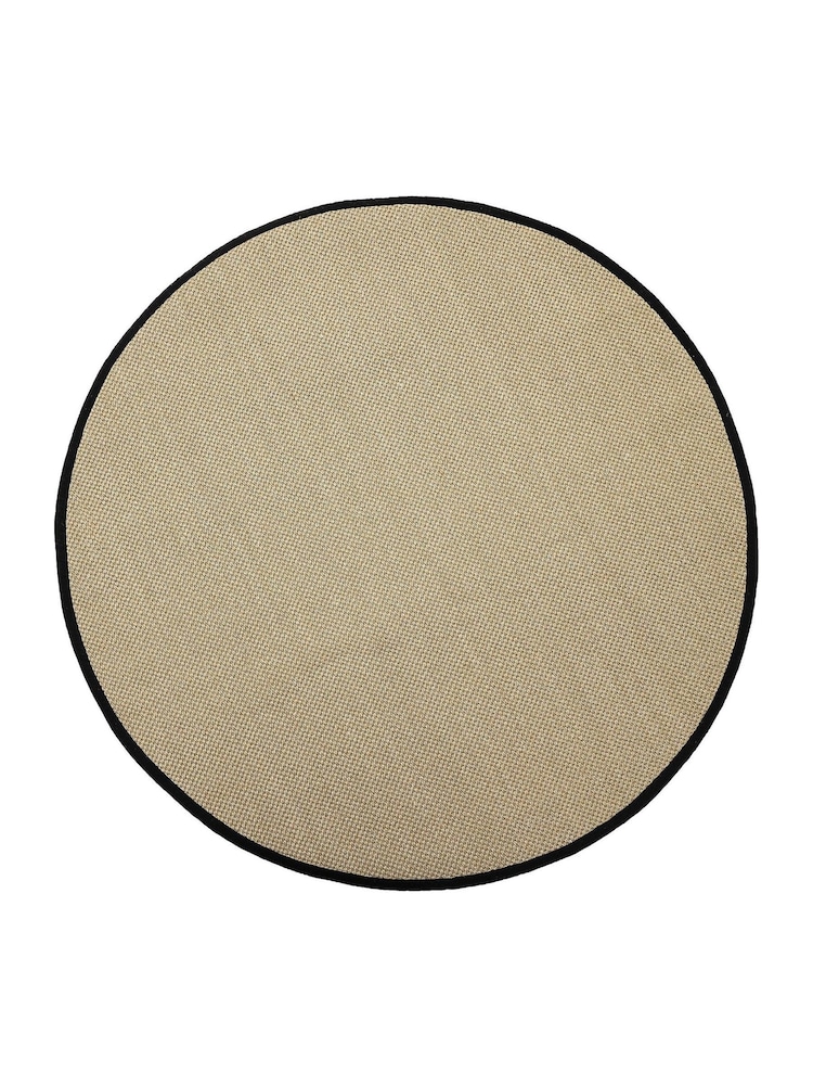 Origin Rugs Light Beige with Black Border Hand Woven Sisal Circle Rug - Image 4 of 4