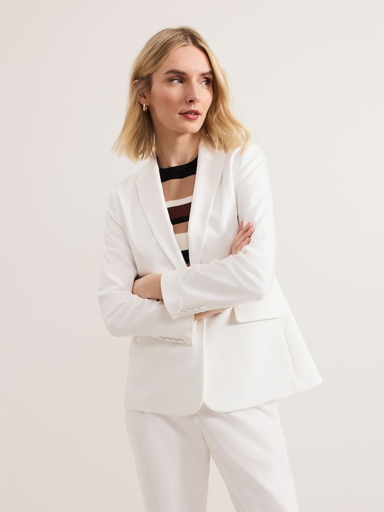 Phase Eight White Ulrica Fitted Suit: Jacket - Image 1 of 6