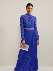 Phase Eight Purple Charley Fil Coupe 100% Cotton Maxi Dress - Image 1 of 6
