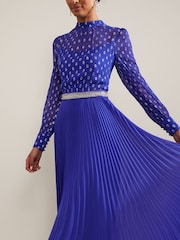 Phase Eight Purple Charley Fil Coupe 100% Cotton Maxi Dress - Image 4 of 6