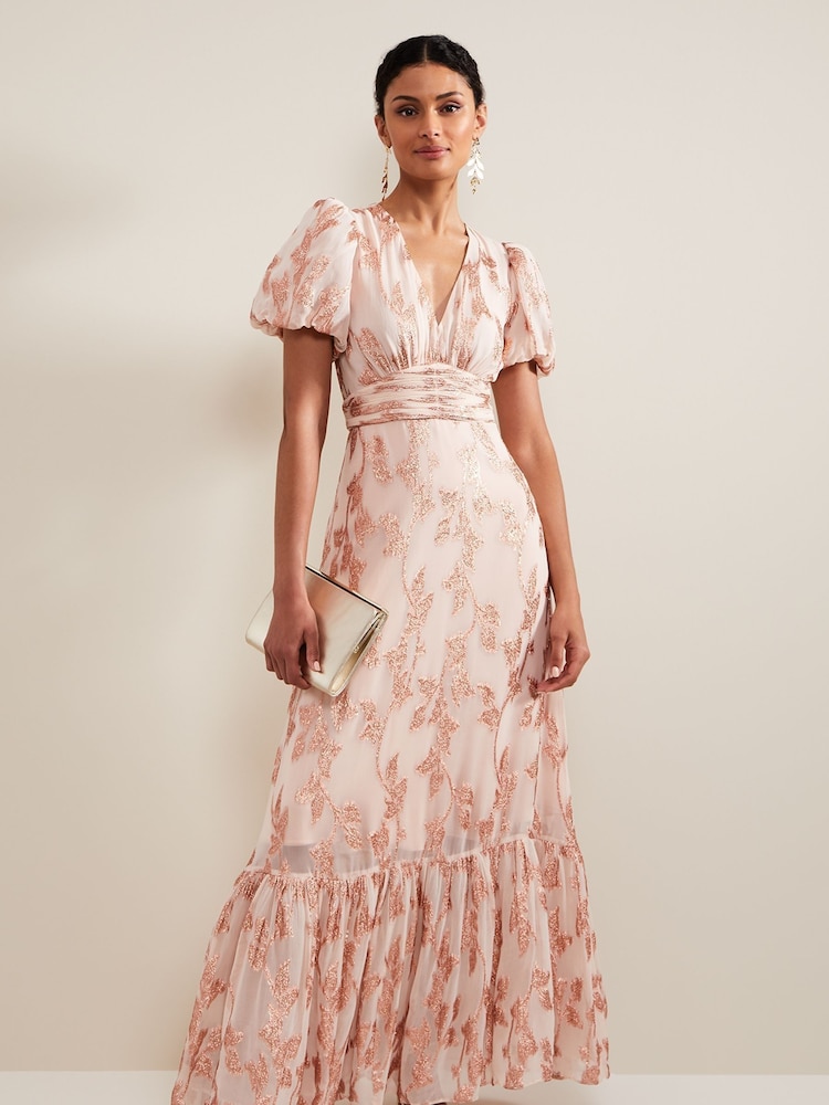 Phase Eight Pink Genette Jacquard Maxi Dress - Image 1 of 5 Phase Eight Pink Genette Jacquard Maxi Dress - Image 1 of 5