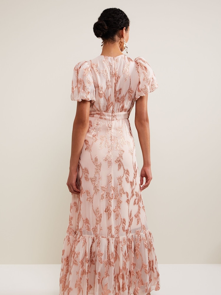 Phase Eight Pink Genette Jacquard Maxi Dress - Image 2 of 5 Phase Eight Pink Genette Jacquard Maxi Dress - Image 2 of 5