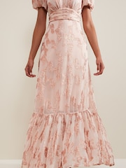 Phase Eight Pink Genette Jacquard Maxi Dress - Image 4 of 5