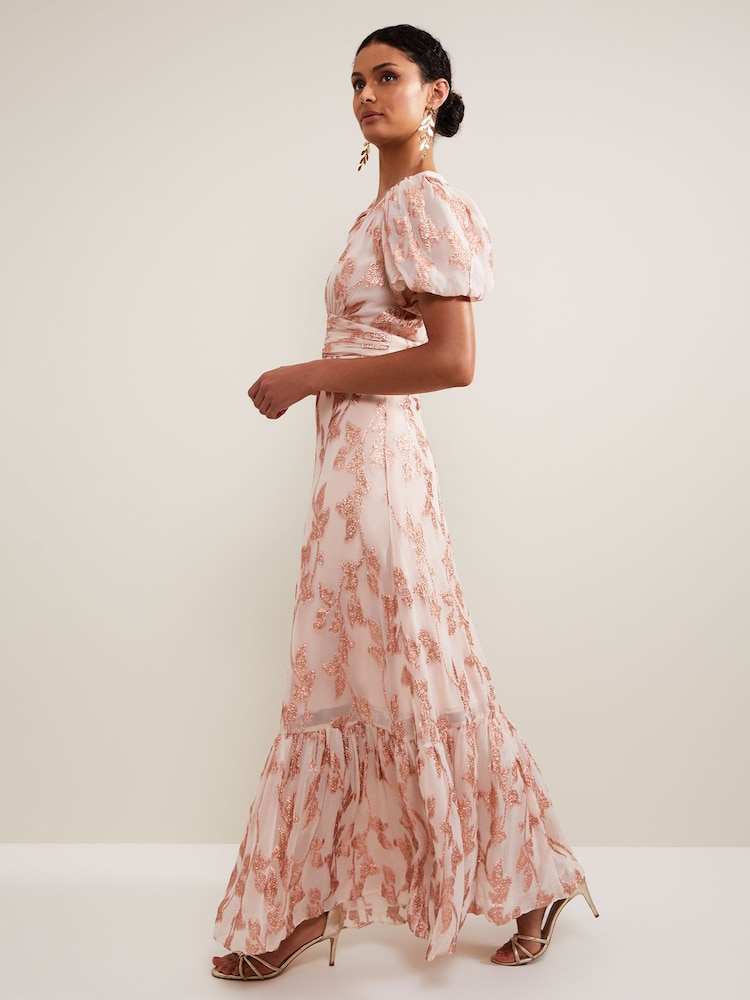 Phase Eight Pink Genette Jacquard Maxi Dress - Image 5 of 5 Phase Eight Pink Genette Jacquard Maxi Dress - Image 5 of 5