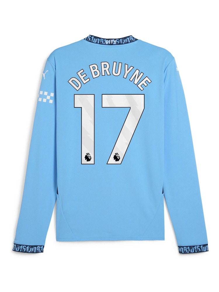 Puma Blue Long Sleeve Manchester City Home Shirt 2024-25 - Image 3 of 3