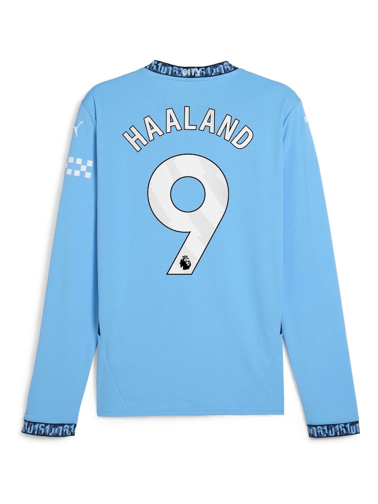 Puma Blue Long Sleeve Manchester City Home Shirt 2024-25 - Image 3 of 3