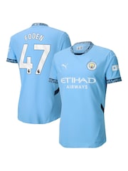 Puma Blue Manchester City Home Authentic Shirt 2024-25 - Image 1 of 3
