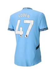 Puma Blue Manchester City Home Authentic Shirt 2024-25 - Image 3 of 3