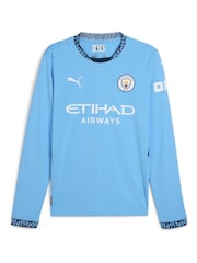 Puma Blue Long Sleeve Manchester City Home Shirt 2024-2 - Image 2 of 3