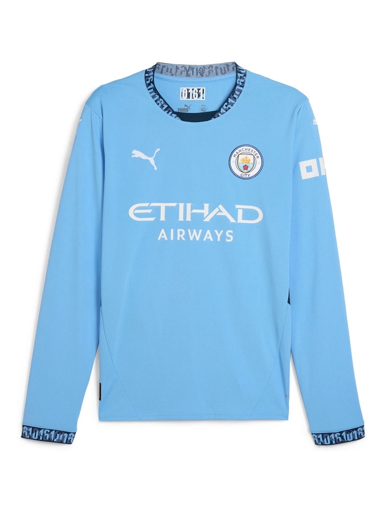 Puma Blue Long Sleeve Manchester City Home Shirt 2024-2 - Image 2 of 3