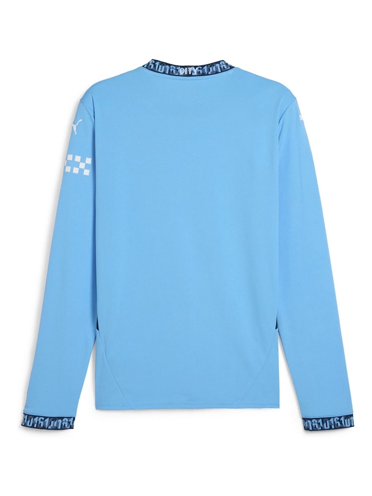 Puma Blue Long Sleeve Manchester City Home Shirt 2024-2 - Image 3 of 3