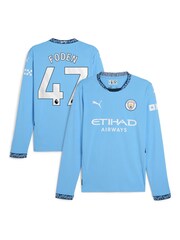 Puma Blue Long Sleeve Manchester City Home Shirt 2024-25 - Image 1 of 3