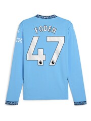 Puma Blue Long Sleeve Manchester City Home Shirt 2024-25 - Image 3 of 3