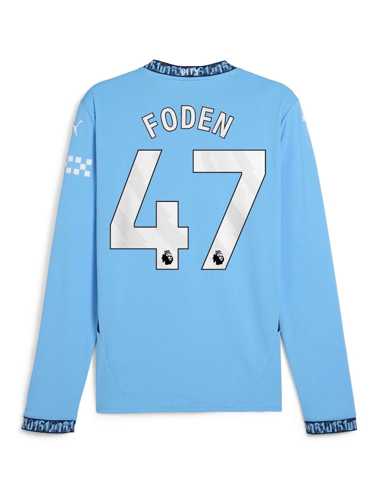 Puma Blue Long Sleeve Manchester City Home Shirt 2024-25 - Image 3 of 3