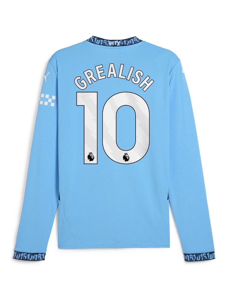 Puma Blue Long Sleeve Manchester City Home Shirt 2024-25 - Image 3 of 3