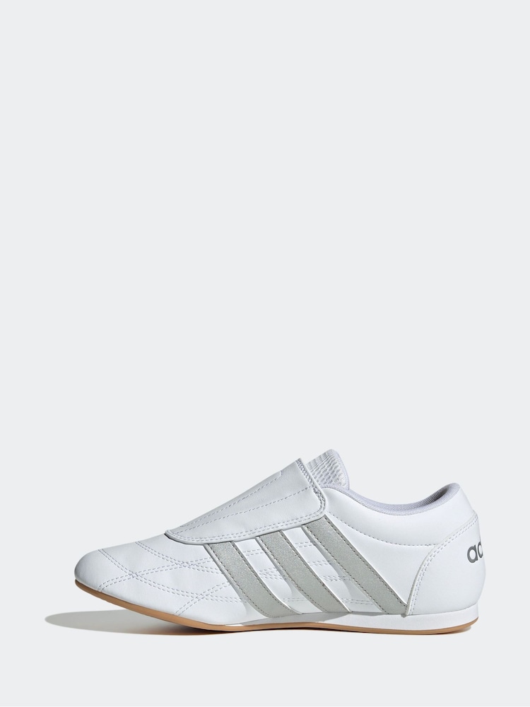 adidas White/Silver Tekwen Slip-On Trainers - Image 2 of 9