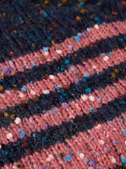 White Stuff Blue Texture Stripe V-Neck Jumper - Image 6 of 6