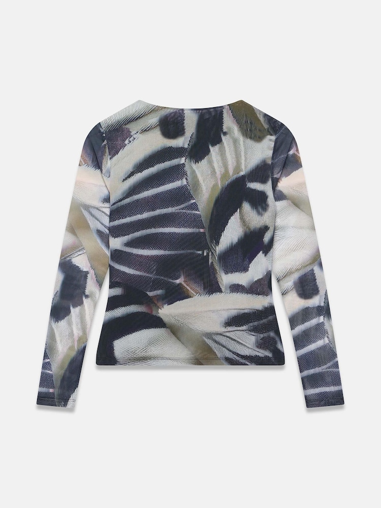 Mint Velvet Abstract Print Mesh Zip Top - រូបភាព 7 នៃ 7