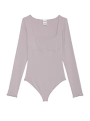 Victoria's Secret PINK Dusty Purple Square Neck Soft Stretch Bodysuit - Image 1 of 1