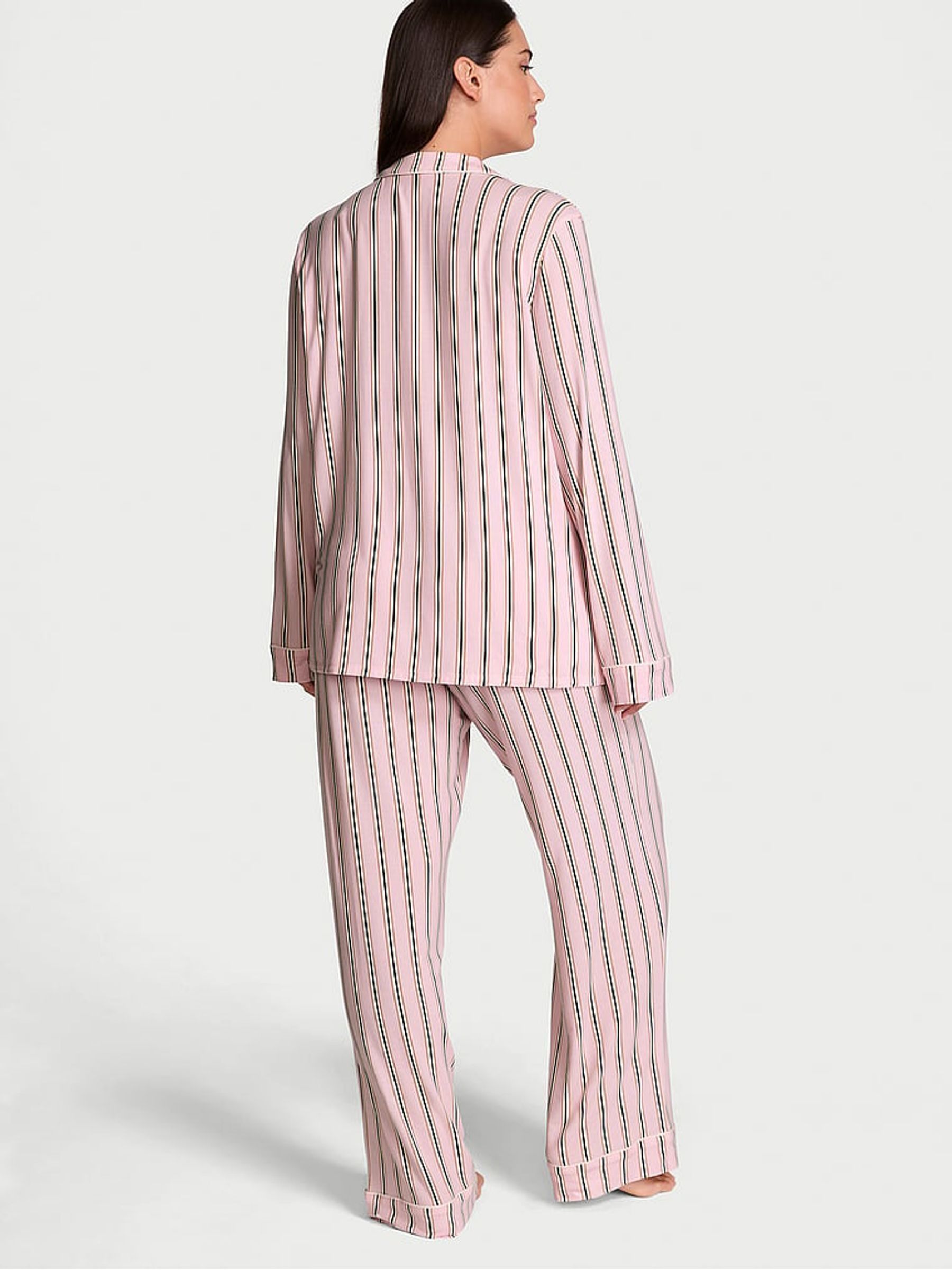 Women'secret Pigiama Lungo Daily Stripes: Modello Donna A Righe Verde, Taglia XS | Morbido E Comodo Per Il Sonno