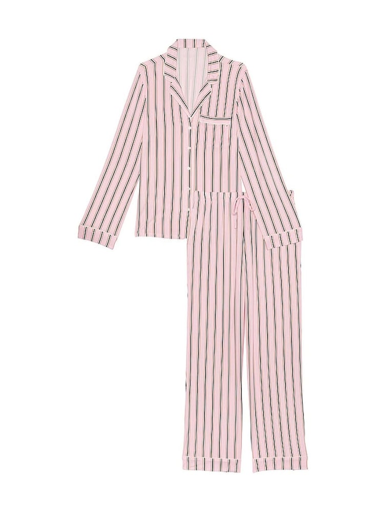 Victoria's Secret Pretty Blossom Stripe Pink Modal Long Pyjama Set - Image 3 of 4