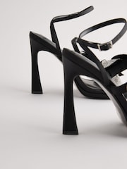 Black Forever Comfort® Jewel Petal Trim High Heel Sandals - Image 4 of 5