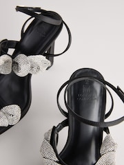 Black Forever Comfort® Jewel Petal Trim High Heel Sandals - Image 5 of 5