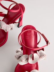 Red Forever Comfort® Jewel Petal Trim High Heel Sandals - Image 11 of 11