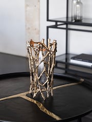 Libra Interiors Gold Twig Round Pillar Candle Holder - Image 1 of 5