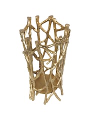 Libra Interiors Gold Twig Round Pillar Candle Holder - Image 3 of 5