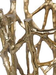 Libra Interiors Gold Twig Round Pillar Candle Holder - Image 4 of 5